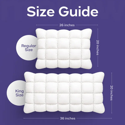 Cloud-Soft Cooling Pillow | Fluffy Puff-Grid Bed Pillow