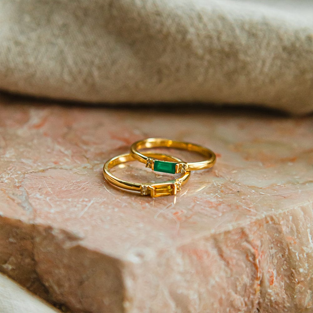 Beloved Fine Citrine Band Ring 18ct Gold Plate