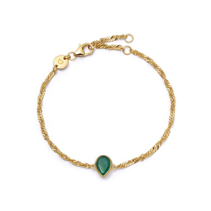 Birthstone Charm Bracelet 18ct Gold Plate