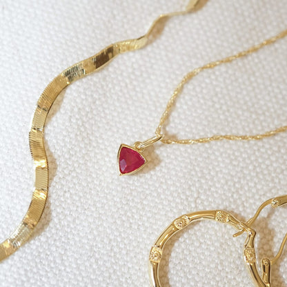 Birthstone Charm Pendant 18ct Gold Plate