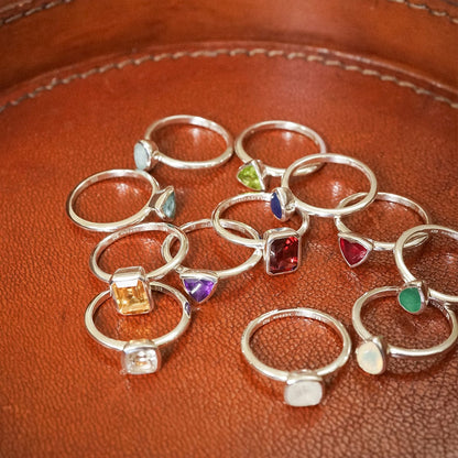 Birthstone Ring Sterling Silver