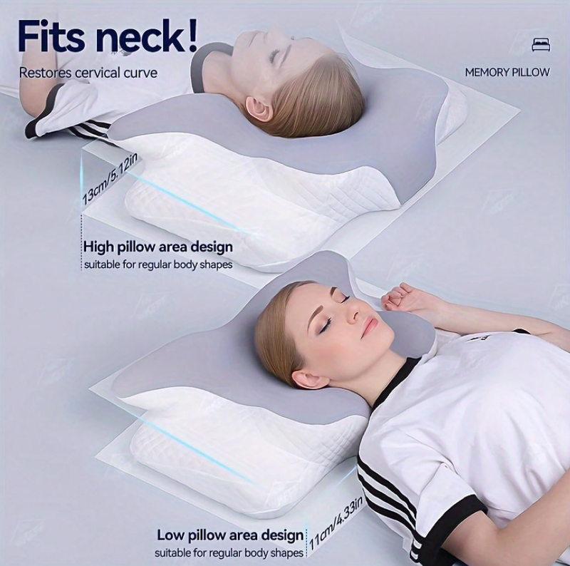 Butterfly Memory Foam Cervical Pillow – Ergonomic Neck Support for Sleep