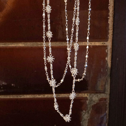Daisy Chain Twist Necklace Silver Plate