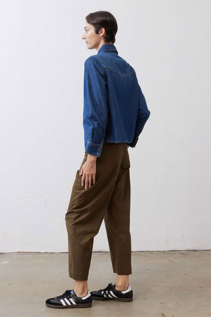 Denim Handkerchief With a Zipper Blouse