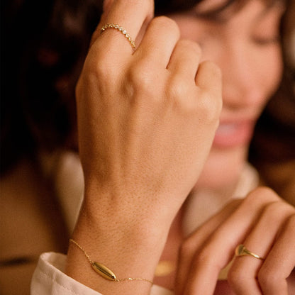 Engravable Pebble Bracelet 9ct Solid Gold