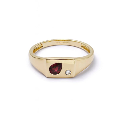 Estée Lalonde Birthstone Signet Ring 9ct Solid Gold