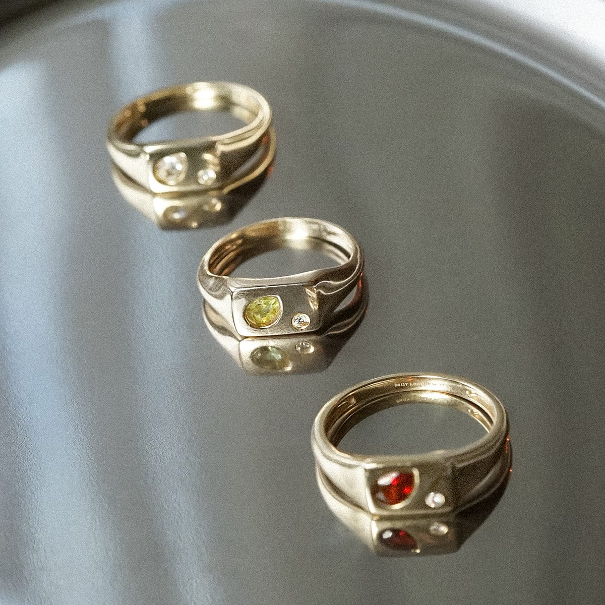 Estée Lalonde Birthstone Signet Ring 18ct Gold Plate