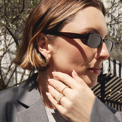 Estée Lalonde Chunky Organic Hoop Earrings 18ct Gold Plate