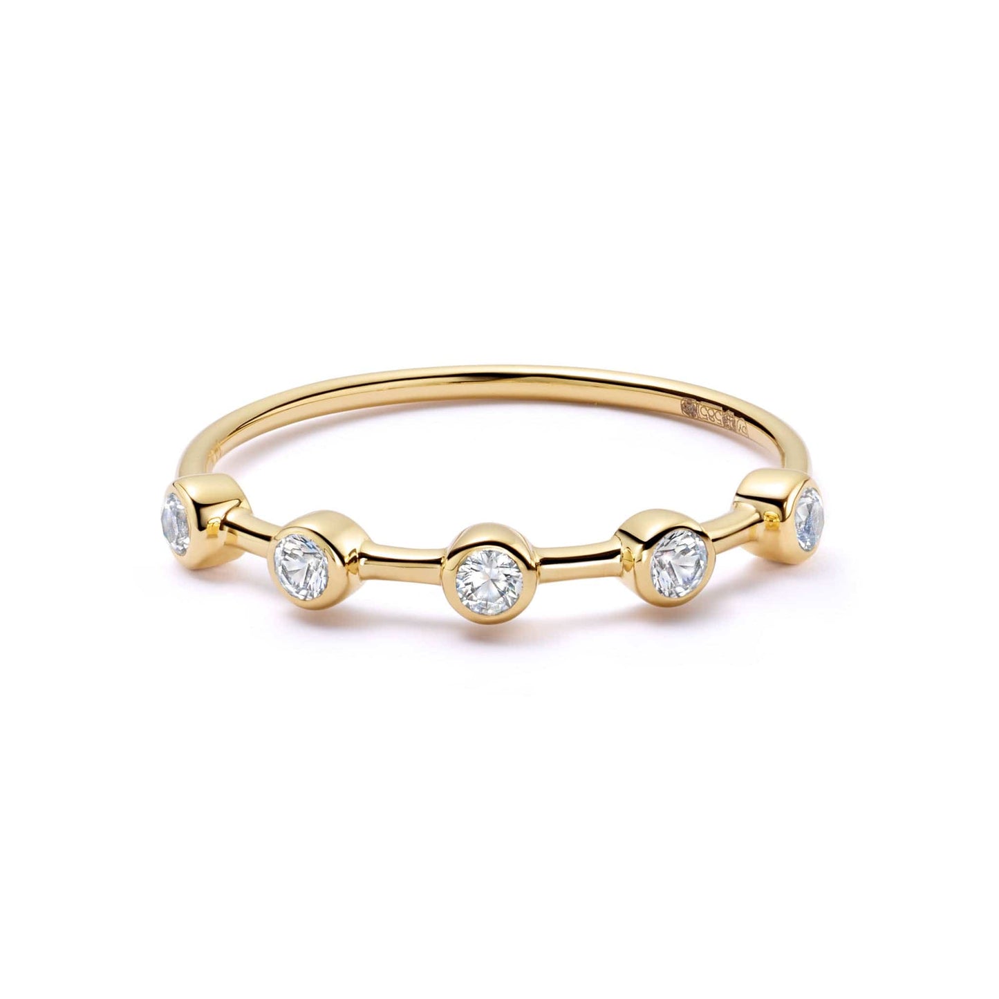 Estée Lalonde Fine Round Sapphire Ring 14ct Solid Gold