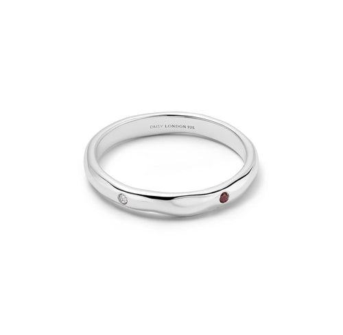 Estée Lalonde Garnet & Sapphire Band Ring Sterling Silver