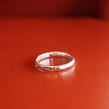 Estée Lalonde Garnet & Sapphire Band Ring Sterling Silver