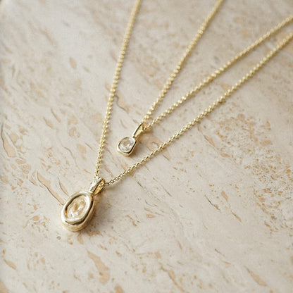 Estée Lalonde Sapphire Charm Pendant 18ct Gold Plate
