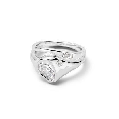 Estée Lalonde Sapphire Organic Ring Stack Sterling Silver