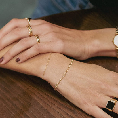 Estée Lalonde Sunburst Friendship Bracelet Stack 18ct Gold Plate