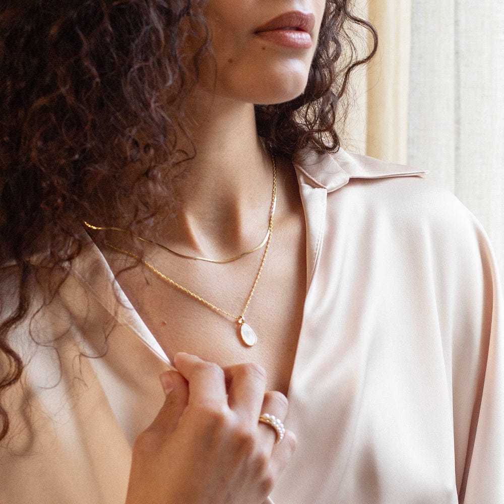 Fine Mother Of Pearl Layering Set 18ct Gold Plate