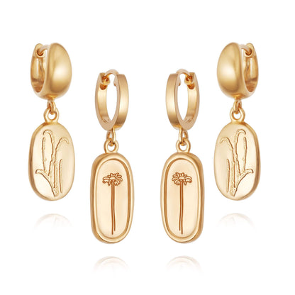 Floriography Huggie Earring Stack