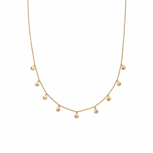 Fossil Charm Necklace 18ct Gold Plate