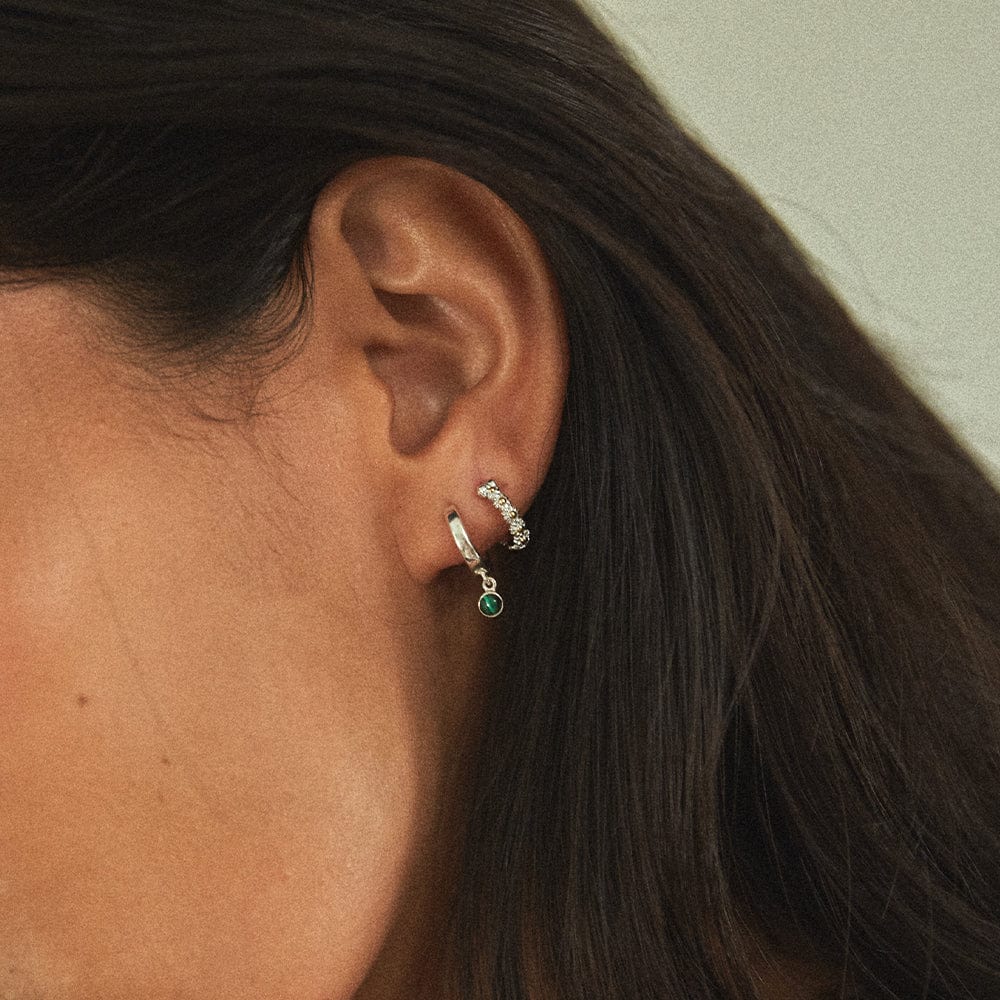 Healing Huggie Hoop Earrings Sterling Silver