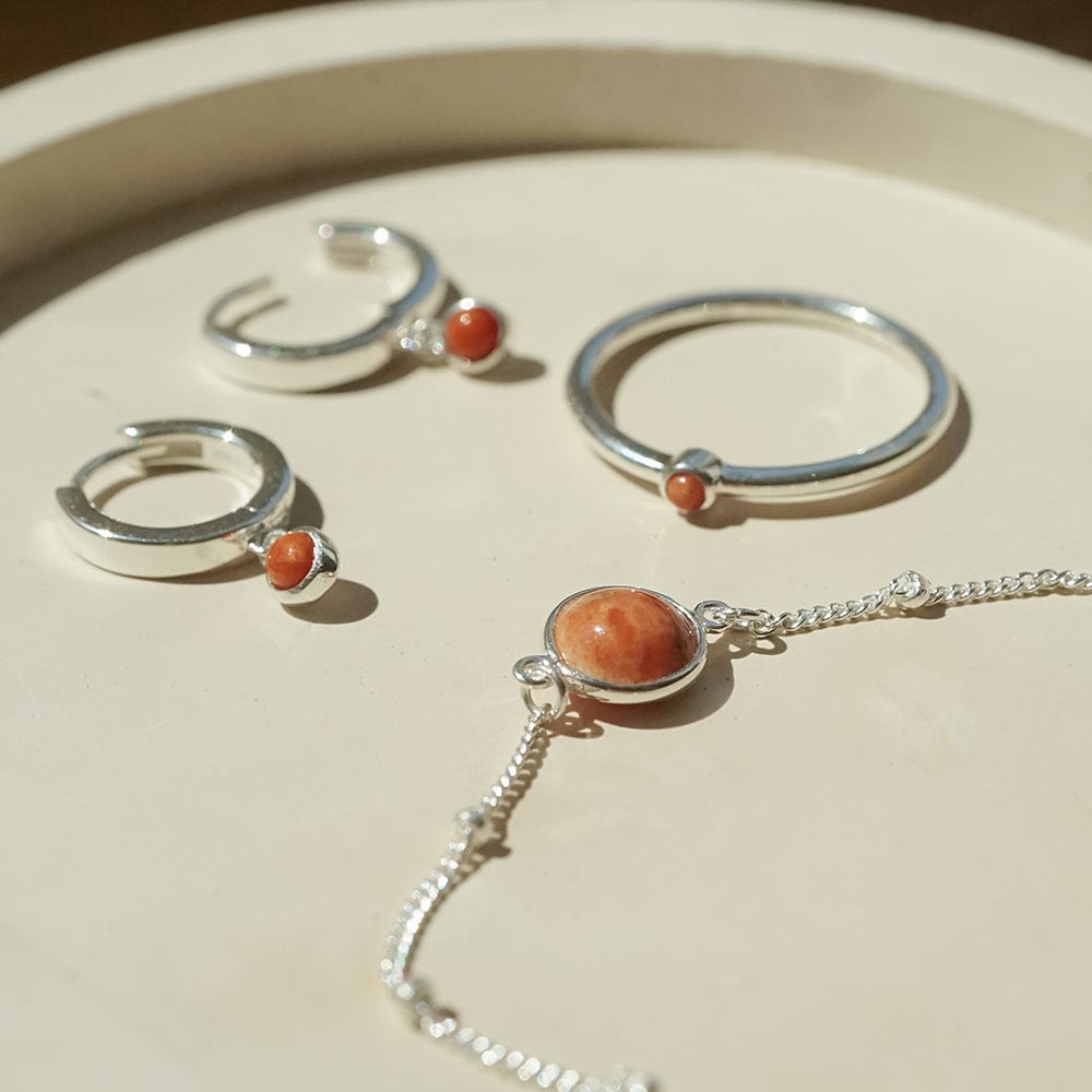 Healing Huggie Hoop Earrings Sterling Silver