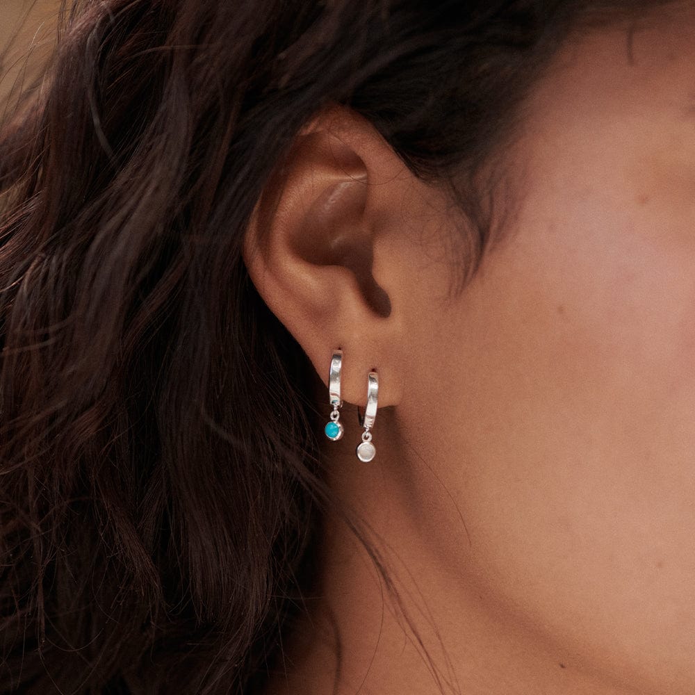 Healing Huggie Hoop Earrings Sterling Silver