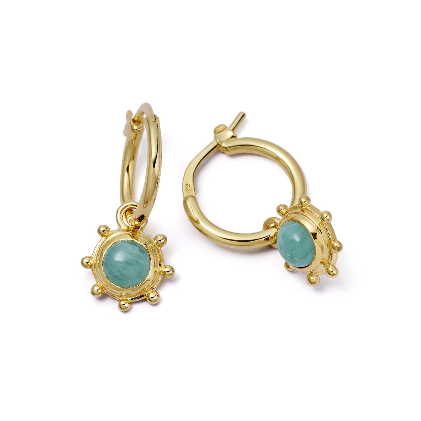 Healing Stone Charm Earrings 18ct Gold Plate