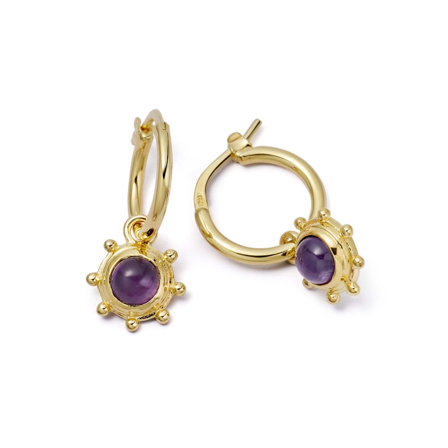 Healing Stone Charm Earrings 18ct Gold Plate