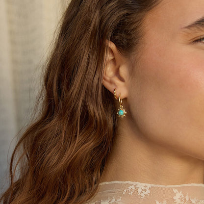 Healing Stone Charm Earrings 18ct Gold Plate