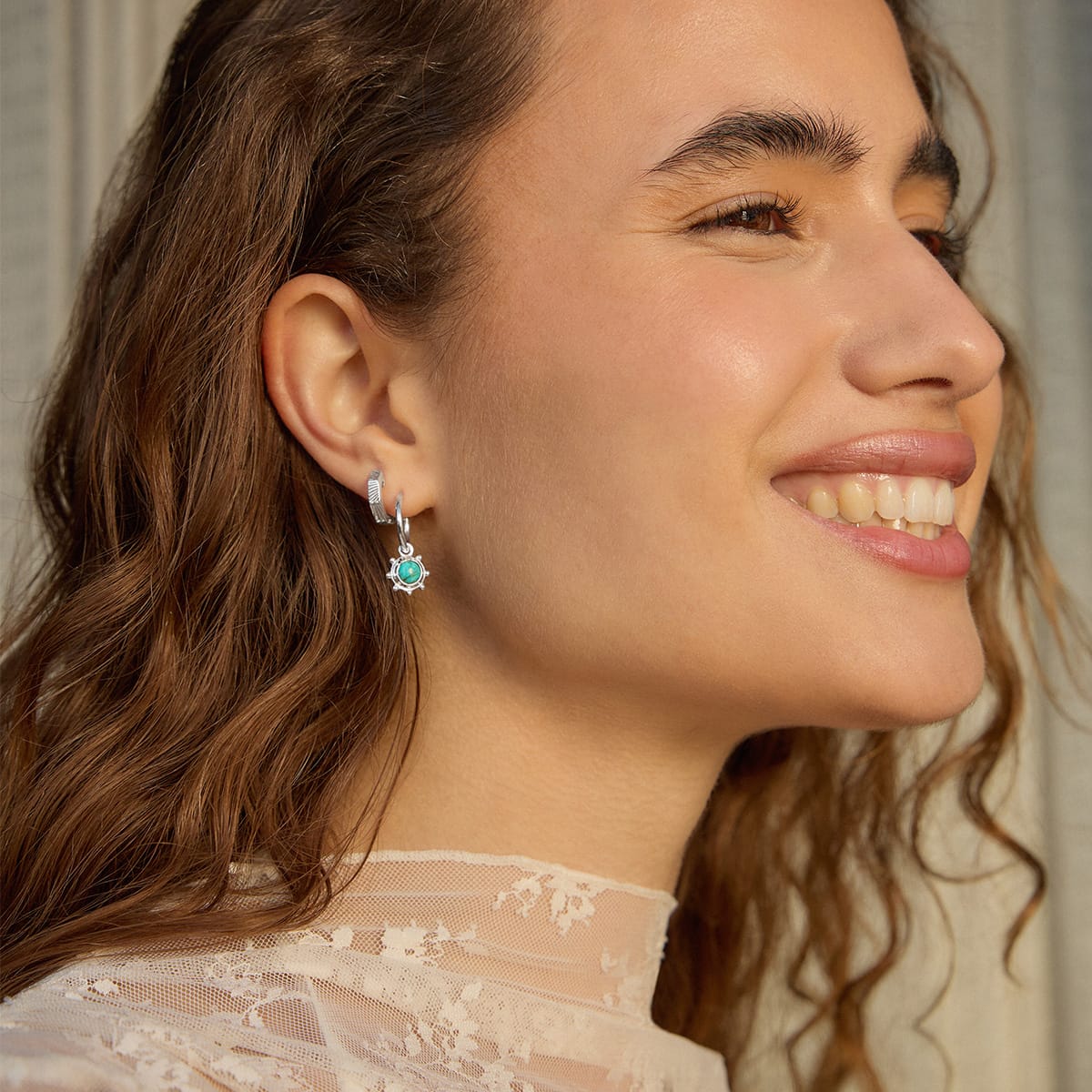 Healing Stone Charm Earrings Sterling Silver