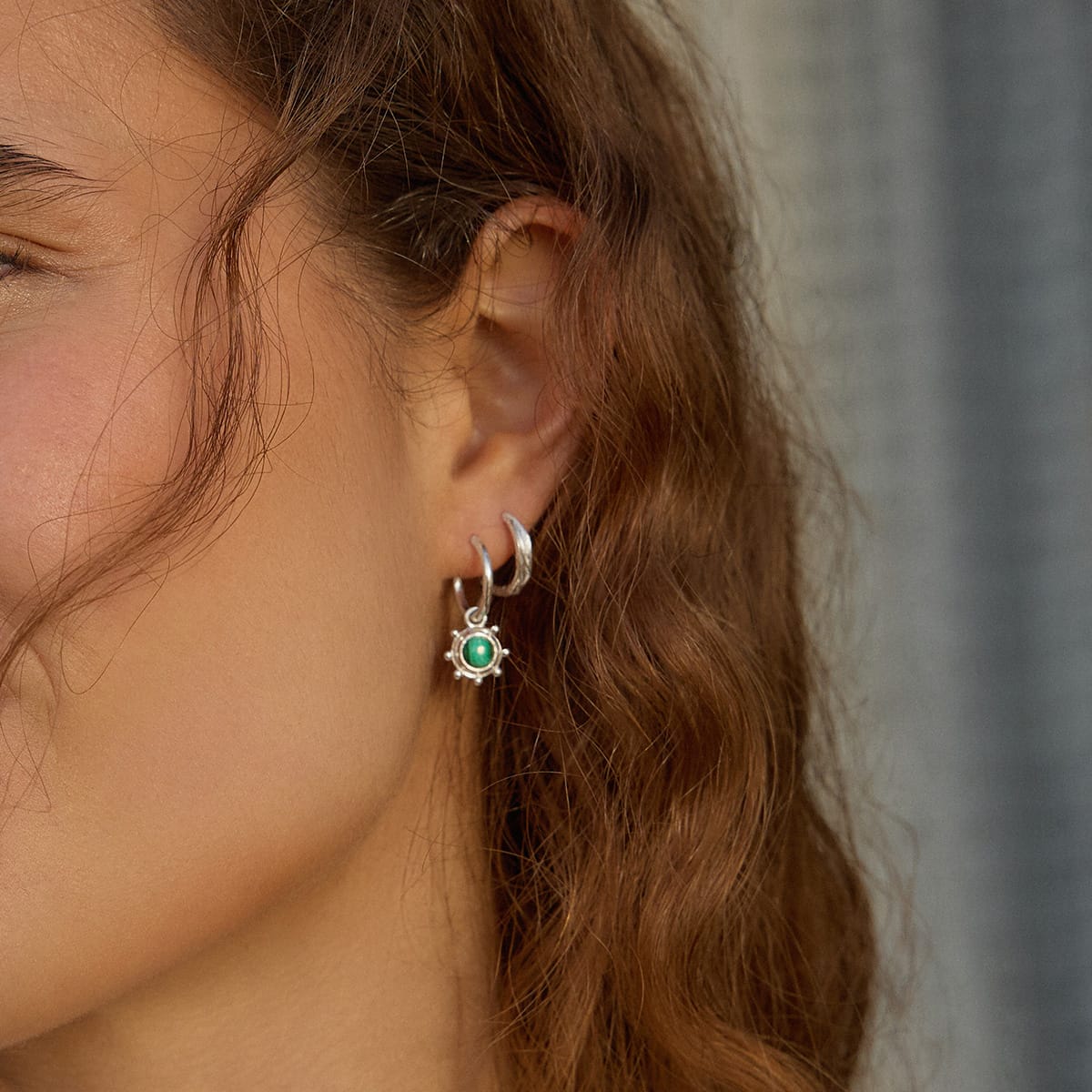 Healing Stone Charm Earrings Sterling Silver