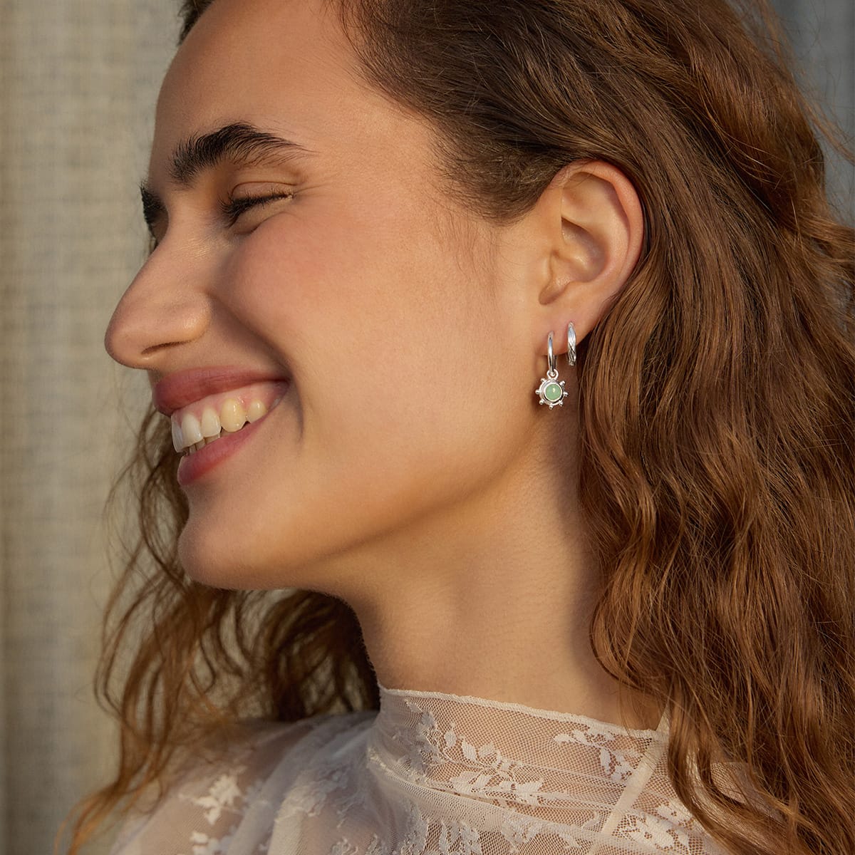 Healing Stone Charm Earrings Sterling Silver