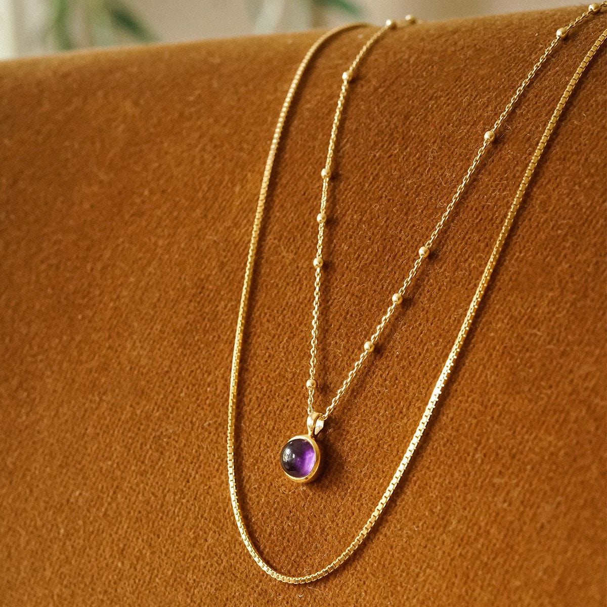 Healing Stone Necklace 18ct Gold Plate