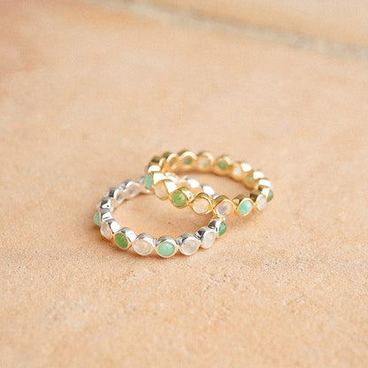 Mixed Gemstone Tennis Ring 18ct Gold Plate