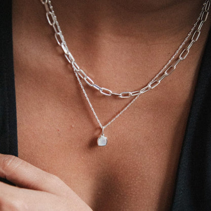 Moonstone June Birthstone Charm Pendant Sterling Silver