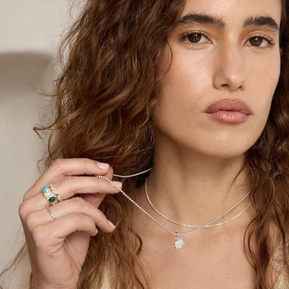 Moonstone Pendant Necklace Sterling Silver