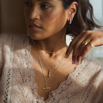 Pearl Initial Charm Necklace 18ct Gold Plate