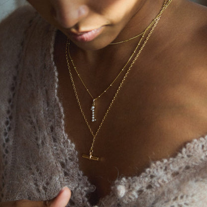 Pearl Initial Charm Pendant 18ct Gold Plate