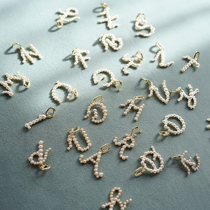 Pearl Initial Charm Necklace 18ct Gold Plate