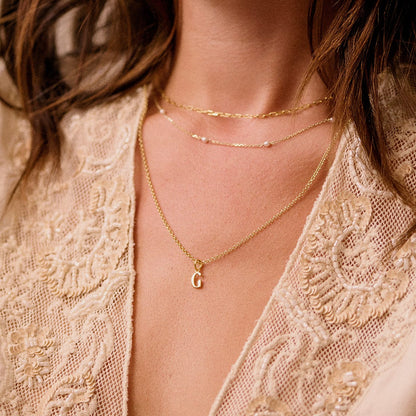 Personalised Initial Charm Pendant 18ct Gold Plate