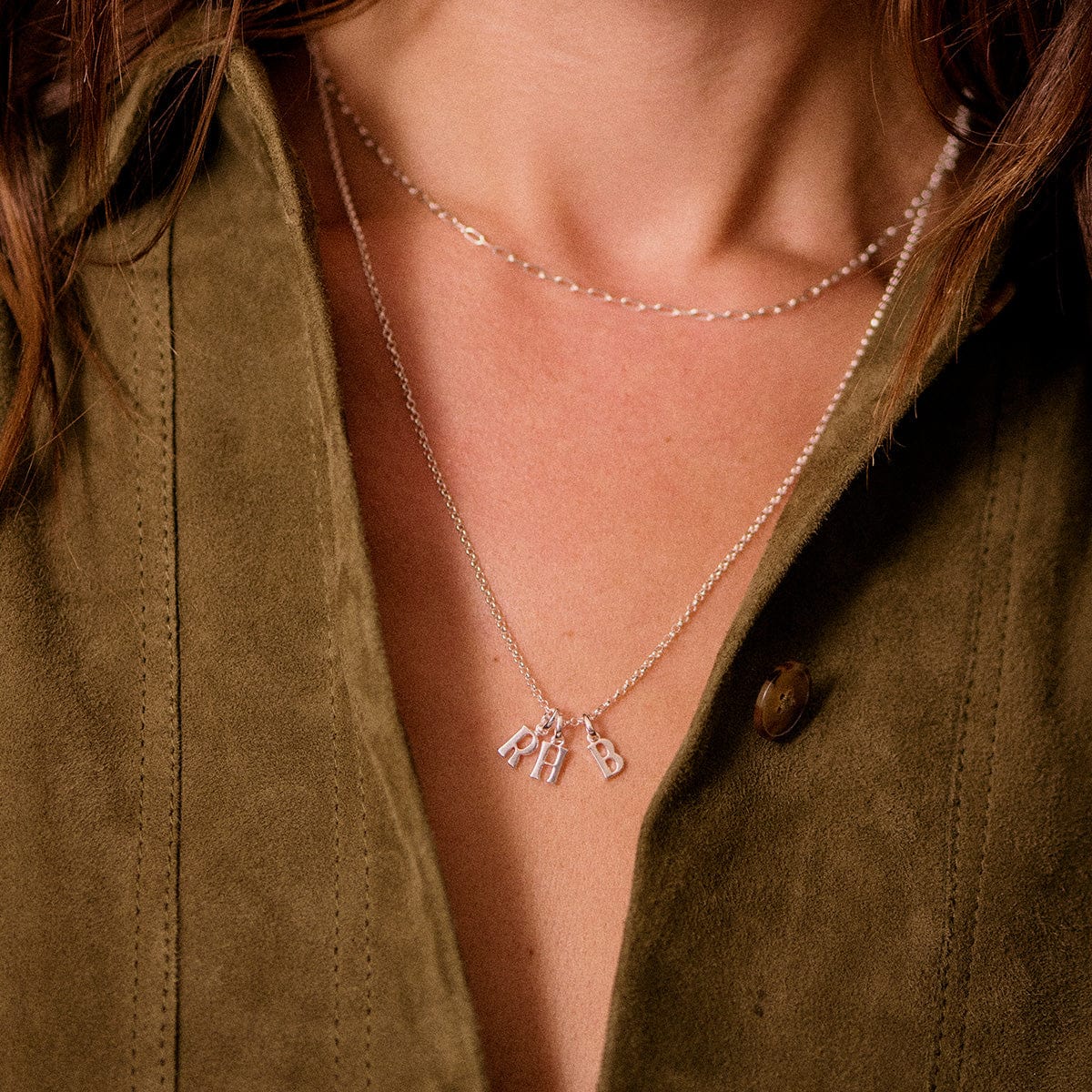 Personalised Initial Charm Pendant Sterling Silver
