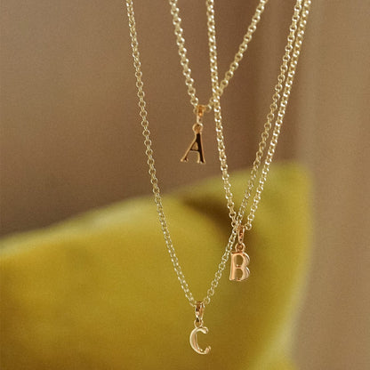 Personalised Initial Pendant Necklace 18ct Gold Plate