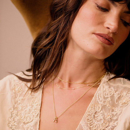 Personalised Initial Pendant Necklace 18ct Gold Plate