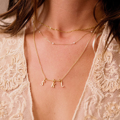 Personalised Initial Pendant Necklace 18ct Gold Plate