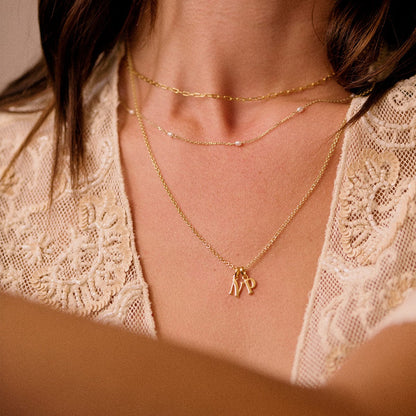 Personalised Initial Pendant Necklace 18ct Gold Plate