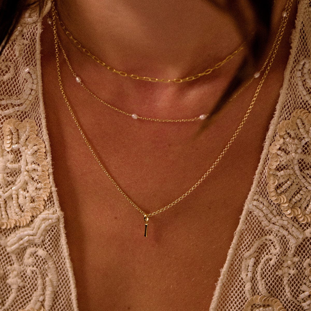 Personalised Initial Pendant Necklace 18ct Gold Plate