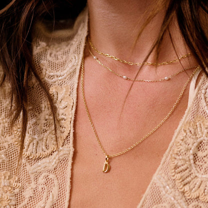 Personalised Initial Pendant Necklace 18ct Gold Plate