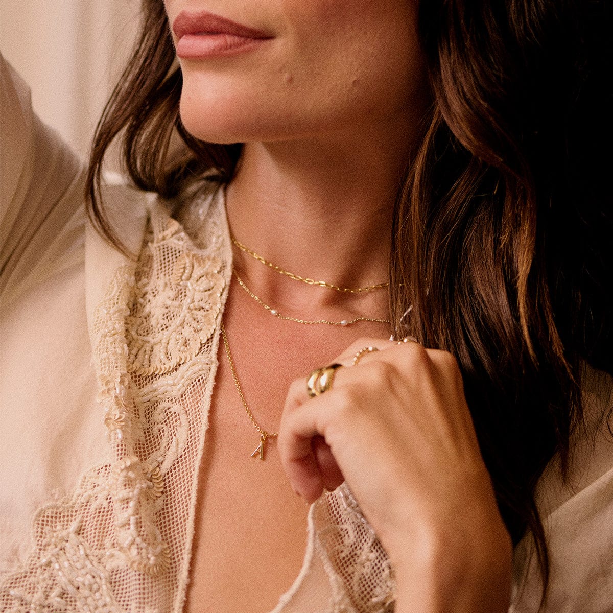 Personalised Initial Pendant Necklace 18ct Gold Plate