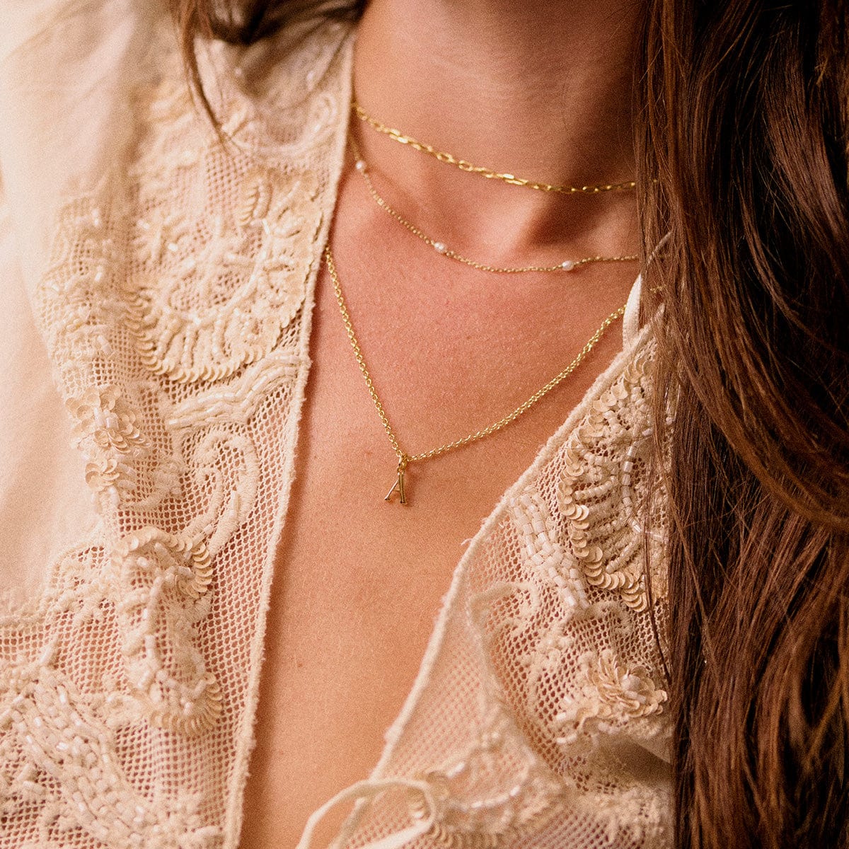 Personalised Initial Pendant Necklace 18ct Gold Plate