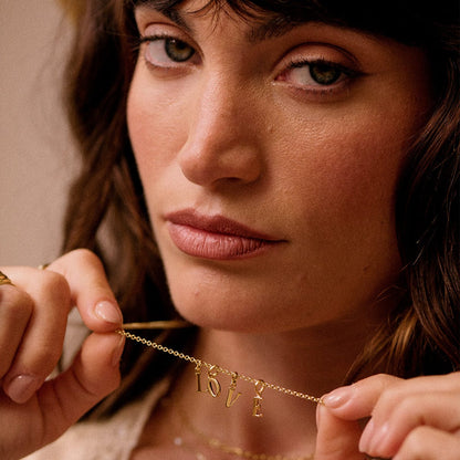 Personalised Initial Pendant Necklace 18ct Gold Plate