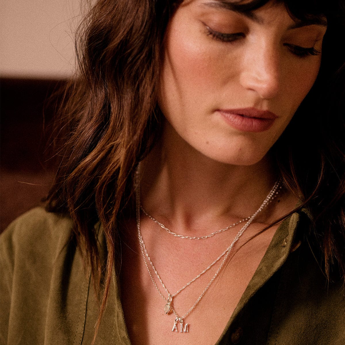 Personalised Initial Pendant Necklace Sterling Silver