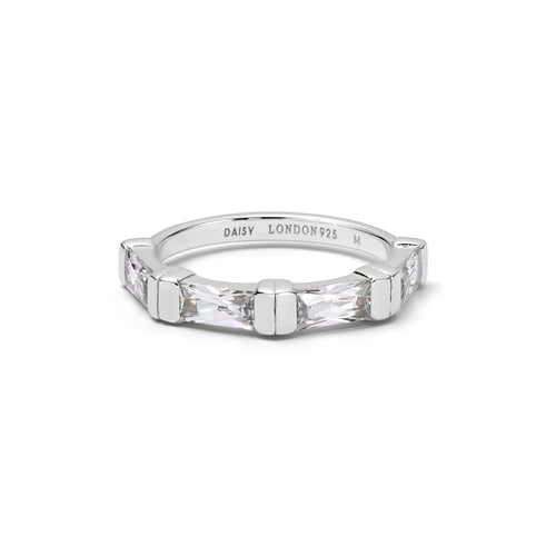 Polly Crystal Stacking Ring Sterling Silver